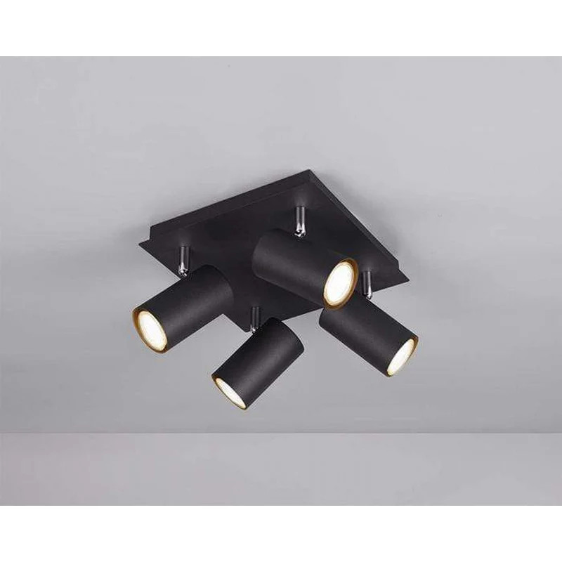 Plafonnier 4 Spots Noir