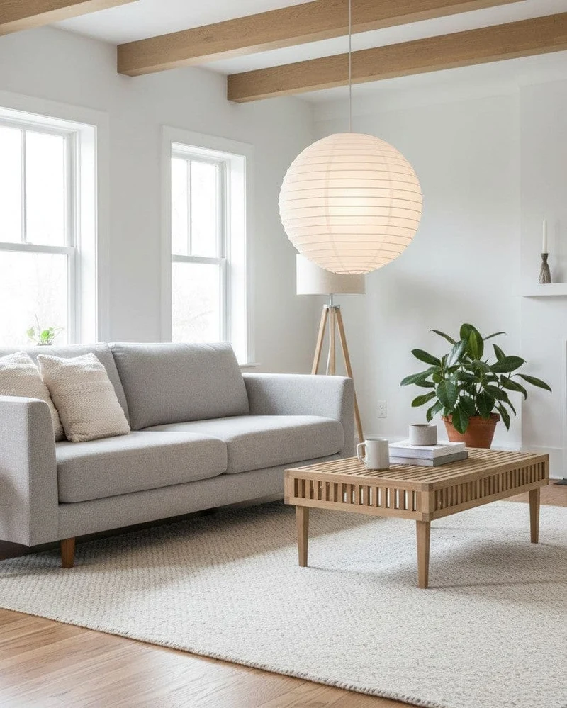 Suspension Boule Papier Blanc
