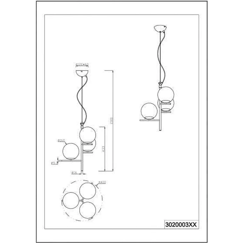 Suspension Verre 3 Lampes