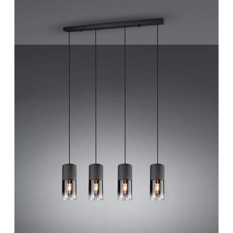 Suspension Industrielle 4 Lampes