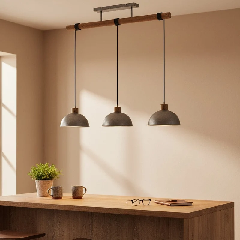 Suspension Industrielle Grise