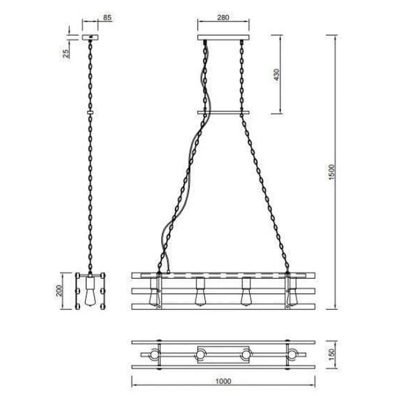 Suspension Bois Industriel