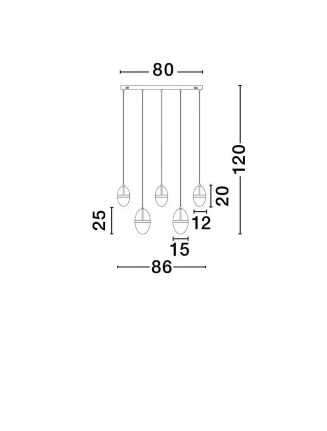 Lumiere Suspension 5 Lumieres