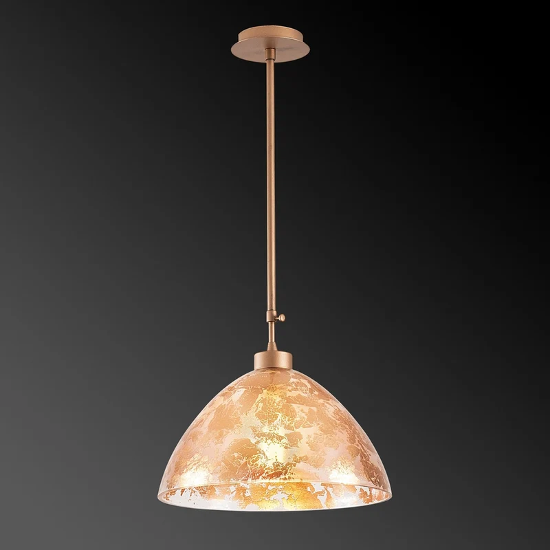 Suspension Cuivre Et Verre