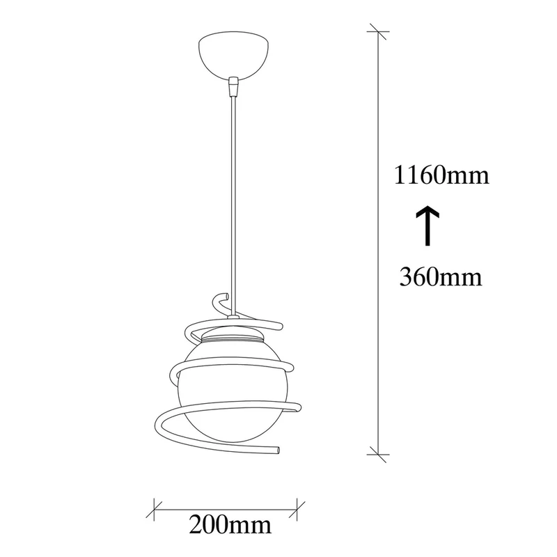 Suspension En Verre Noir