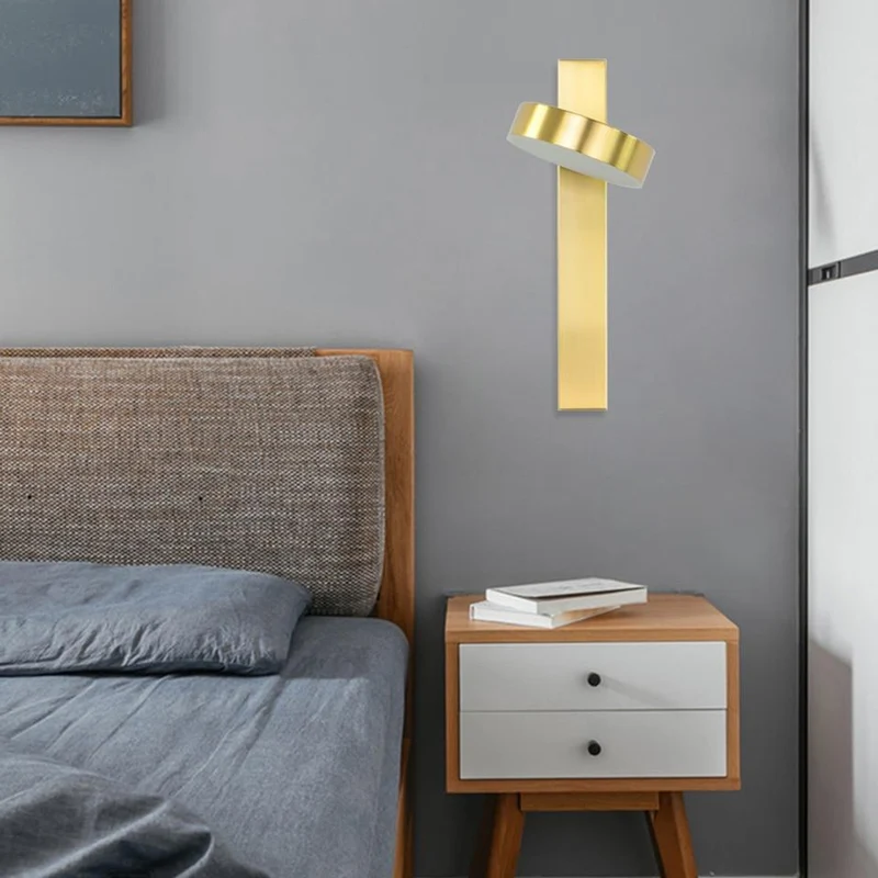 Applique Murale Rotative Moderne Chambre Doré