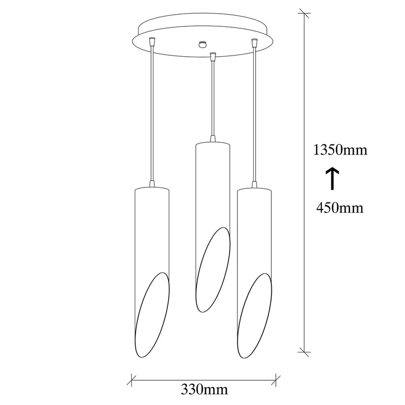 Suspension Industrielle 3 Lampes