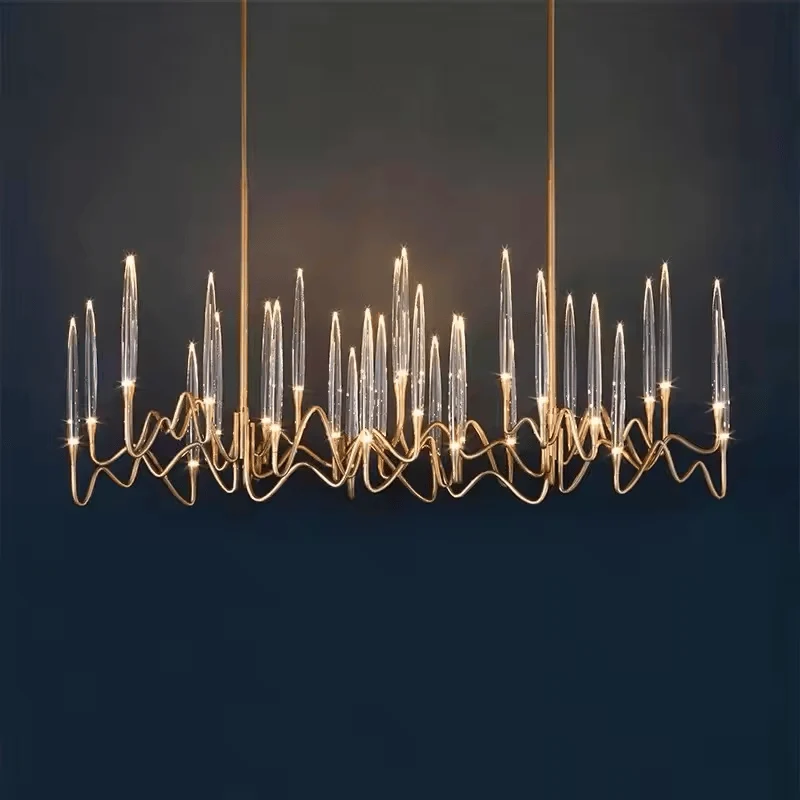 Lustre Verre Et Laiton