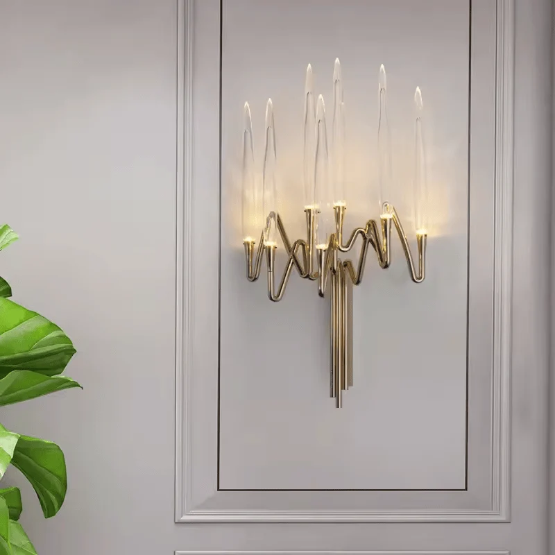 Lustre Verre Et Laiton