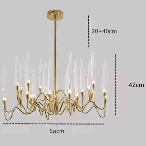 Lustre Verre Et Laiton
