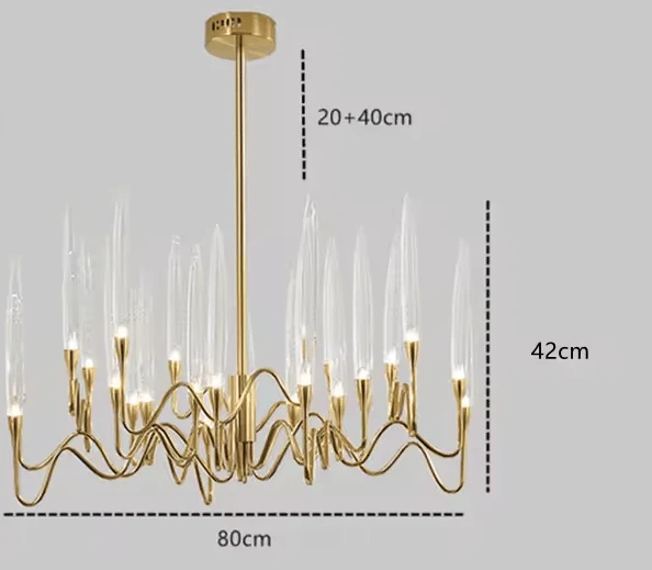 Lustre Verre Et Laiton