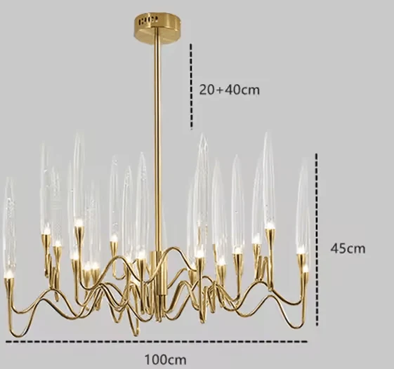 Lustre Verre Et Laiton