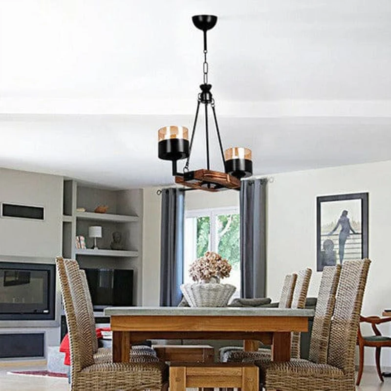 Lustre Bois Rustique