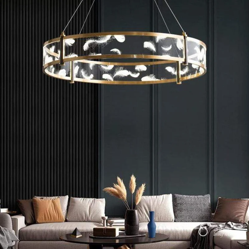 Lustre Blanc À Plume