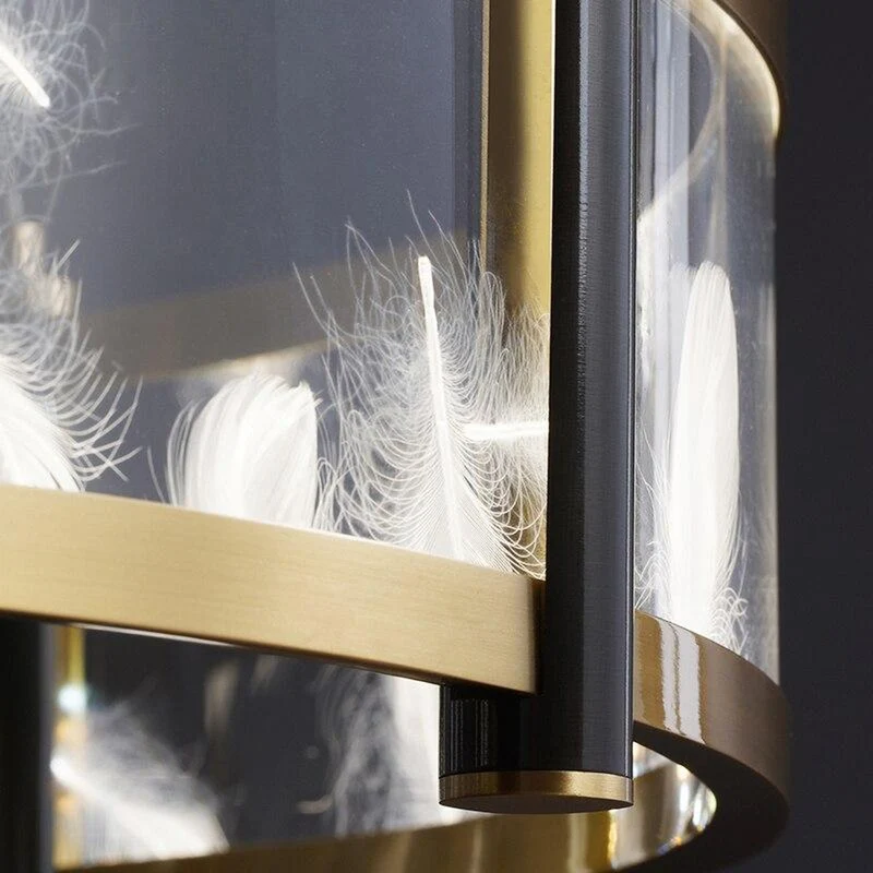 Lustre Blanc À Plume