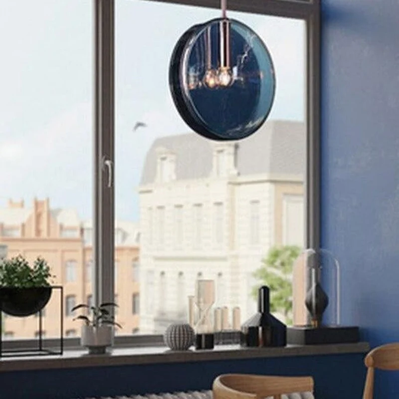 Suspension luminaire bleu