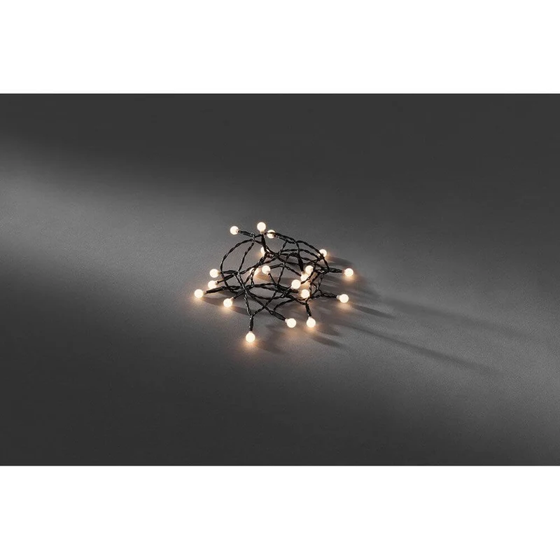 LED Globelichterkette 50 runde Dioden Warmweiß batteriebetrieben