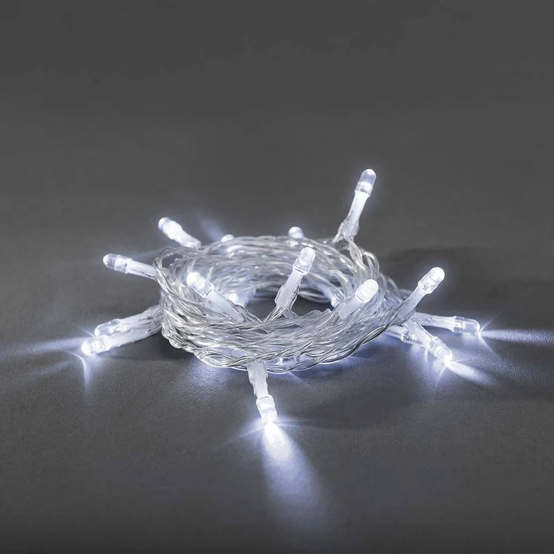LED Lichterkette 20 Kaltweiße Dioden batteriebetrieben