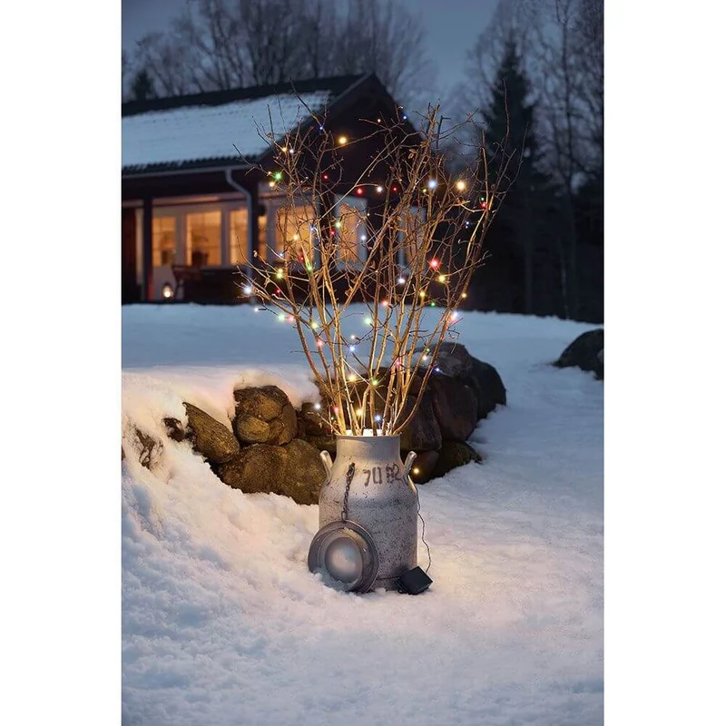 LED Lichterkette Timer mit 8 Funktionen 240 bunten Dioden batteriebetrieb IP44