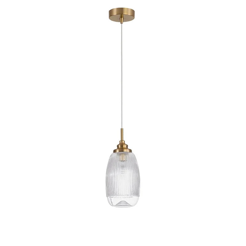 Mond Glas-Pendellampe Gold