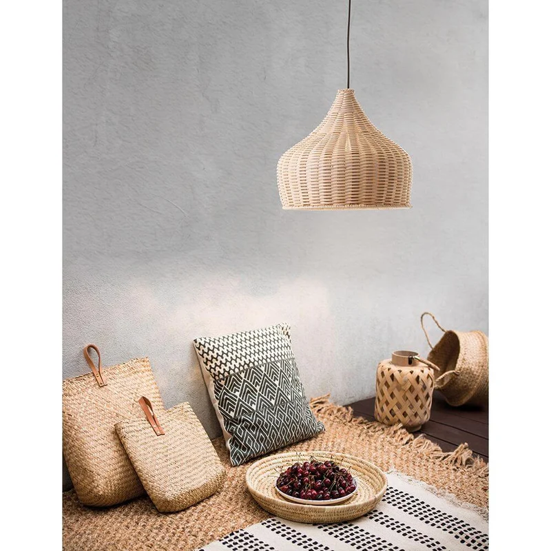 Mia Pendelleuchte Natur Rattan Ø 38,5cm