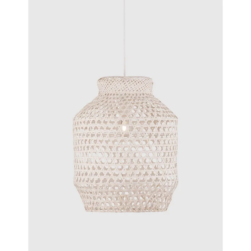 Mia Hängelampe Rattan Weiß