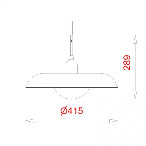 Ra400 mm Pendel Metal Black (E27 75w) - Designed 1931
