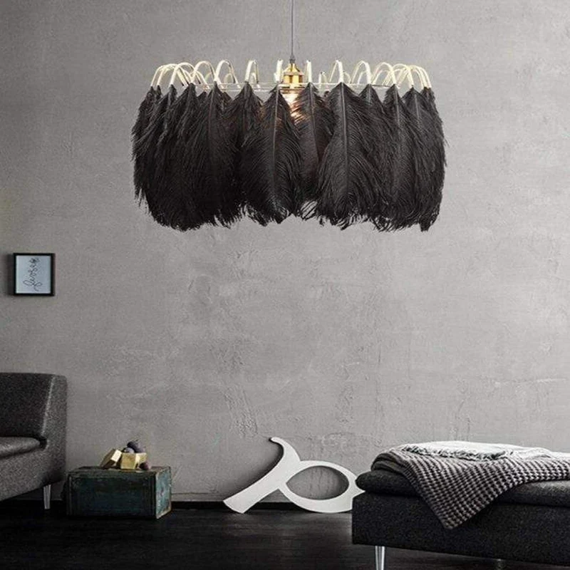 LUSTRE BOULE PLUME
