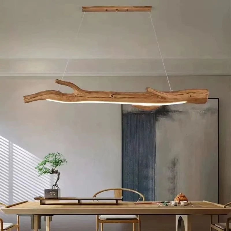 Suspension en bois salle a manger