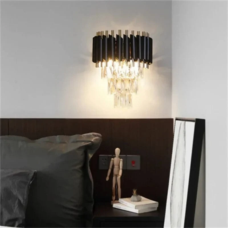 Applique noir et cristal design