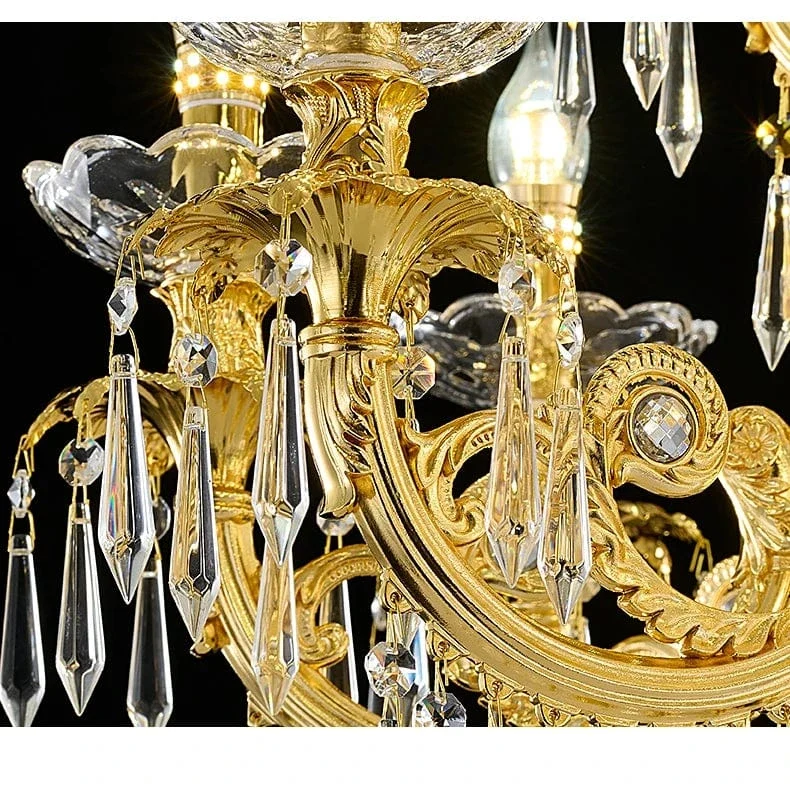 Chandelier dore pour salon style vintage
