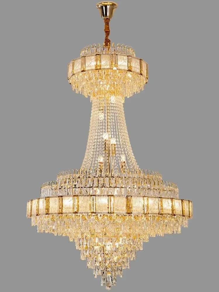 Grand Lustre Luxe pour Haut Plafond