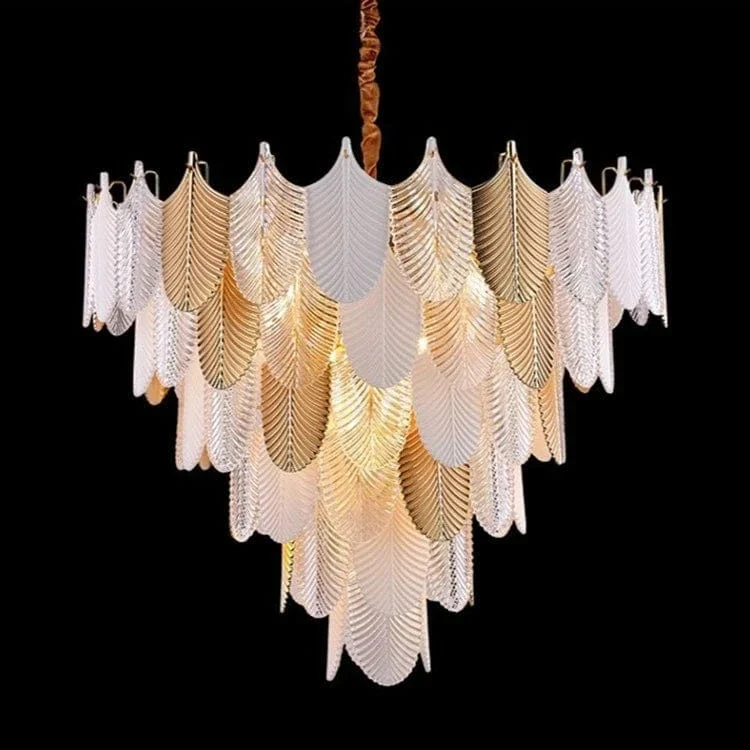Lustre Chandelier Blanc en Verre