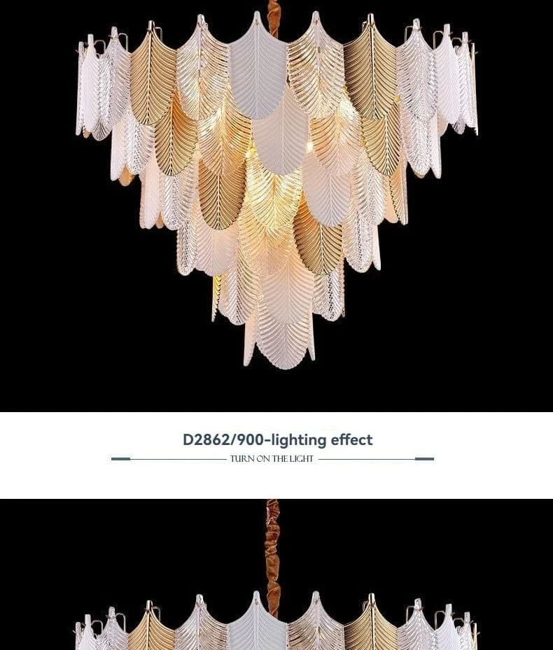 Lustre Chandelier Blanc en Verre