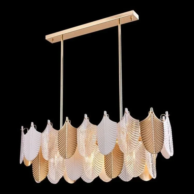 Lustre Chandelier Blanc en Verre