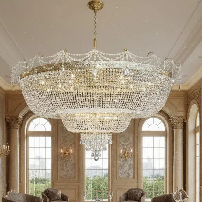 Grand Plafonnier Lustre Luxe Européen 220cm