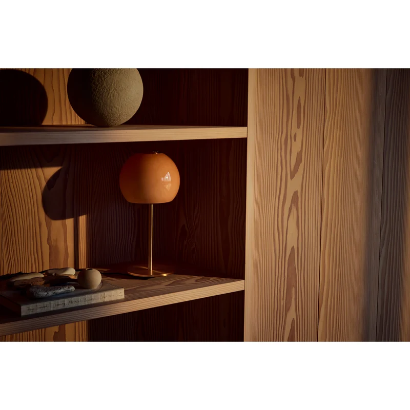 BALL BORDLAMPE GLAS AMBER