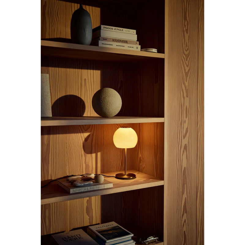 BALL BORDLAMPE GLAS AMBER