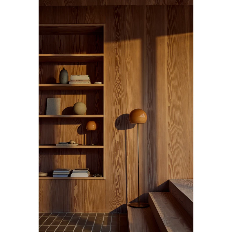 BALL GULVLAMPE GLAS AMBER
