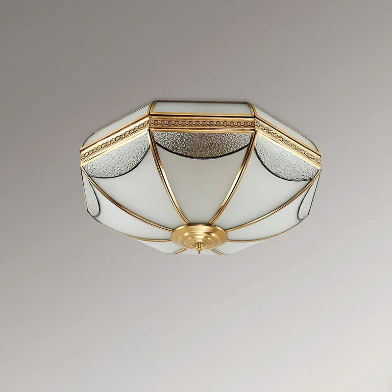 Plafonnier Ancien en Verre Vintage