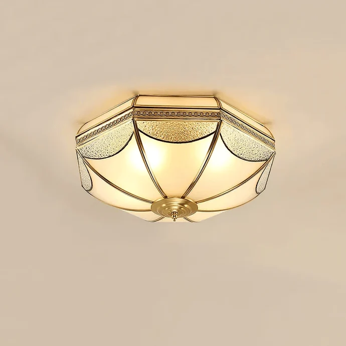 Plafonnier Ancien en Verre Vintage