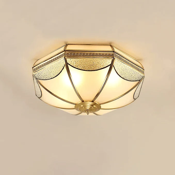 Plafonnier Ancien en Verre Vintage