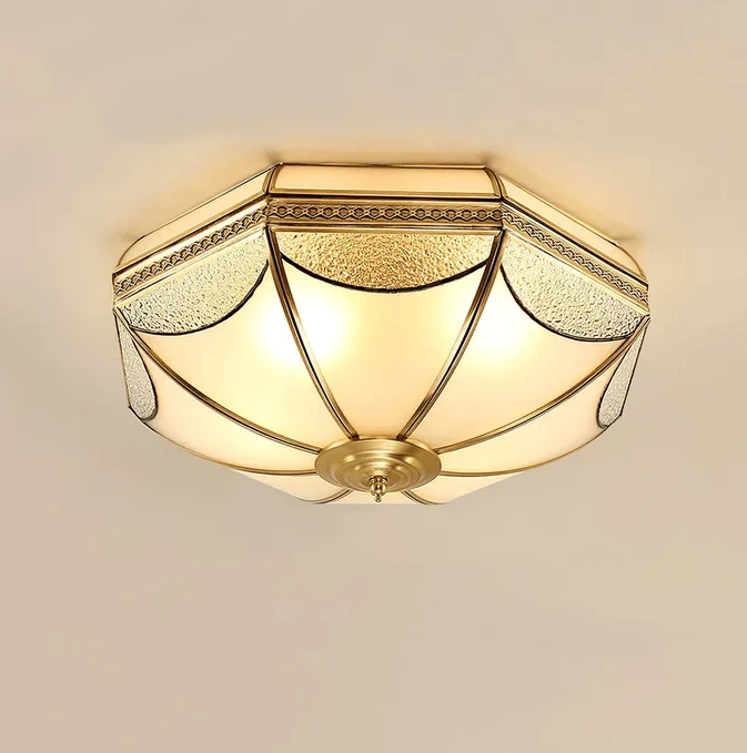 Plafonnier Ancien en Verre Vintage