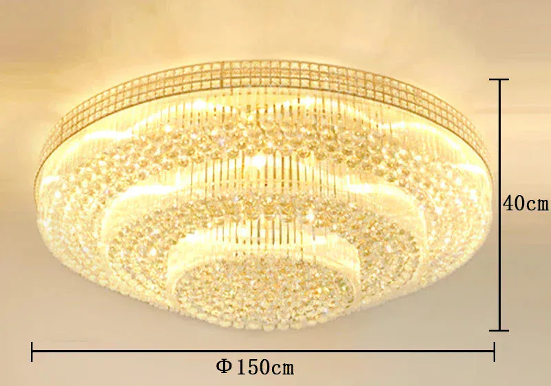 Grand Plafonnier en Cristal LED