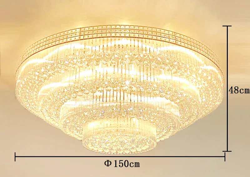 Grand Plafonnier en Cristal LED