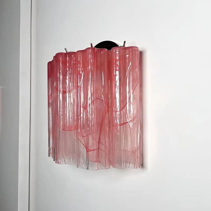 Applique murale rose en verre