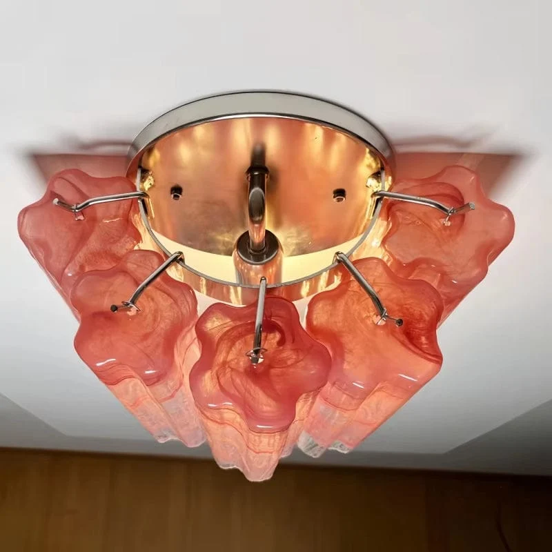 Applique murale rose en verre