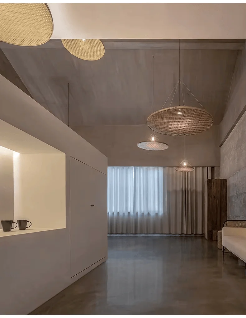 Grande Suspension Luminaire Rotin