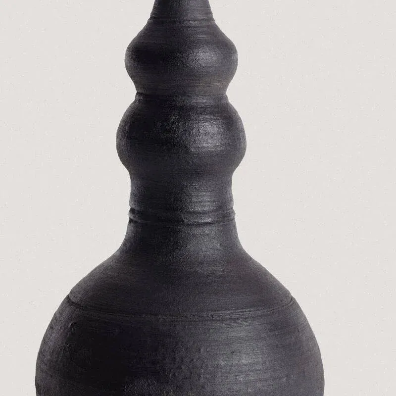 Lampe a poser noire bois