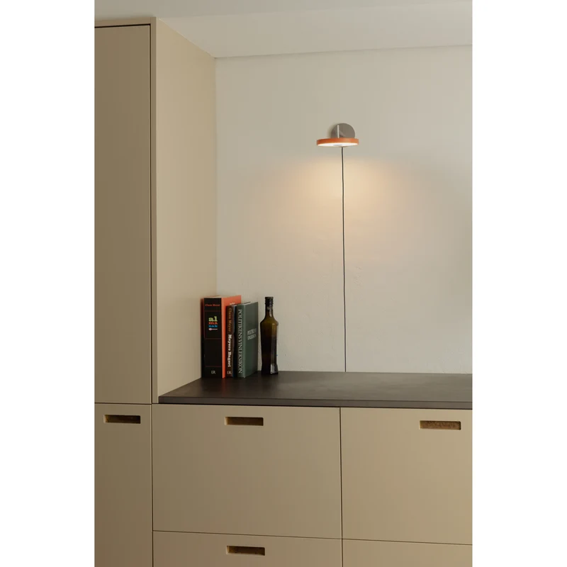 ASTERIA VÆGLAMPE KORT STÅL/ORANGE